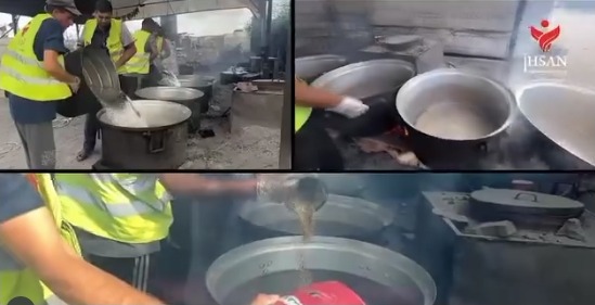 تقديم وجبات غذائية لأهلنا النازحين في مخيم الصمود جنوب قطاع غزة