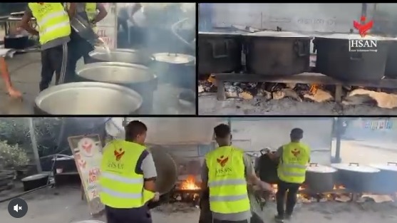 تكية إحسان الخيرية بمخيم الصمود جنوب قطاع غزة يوم الثلاثاء 8 تموز